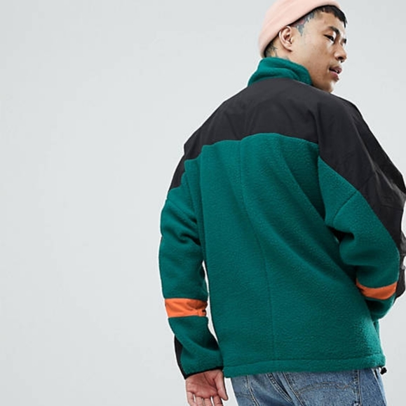 ASOS Design Fleece Windbreaker with Geo-Tribal Tape - Picture 4 of 4